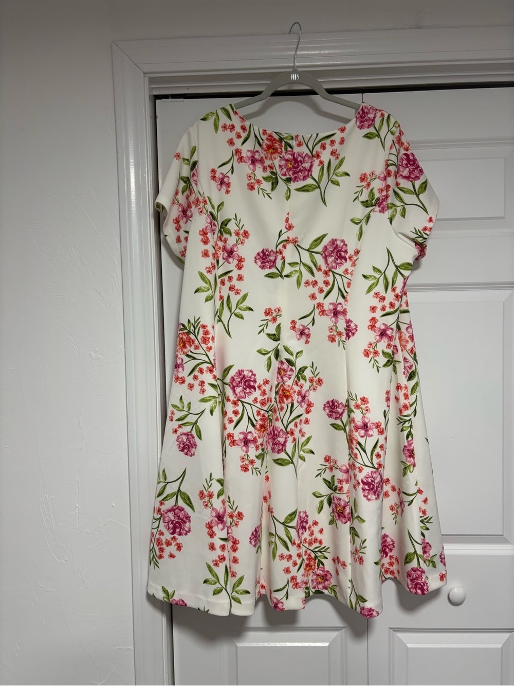 Jessica Howard White Floral A-Line Dress with Pink Blooms - Picture 3 of 3